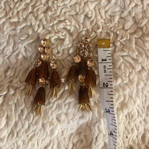 Euc j crew tortoise chandelier earrings